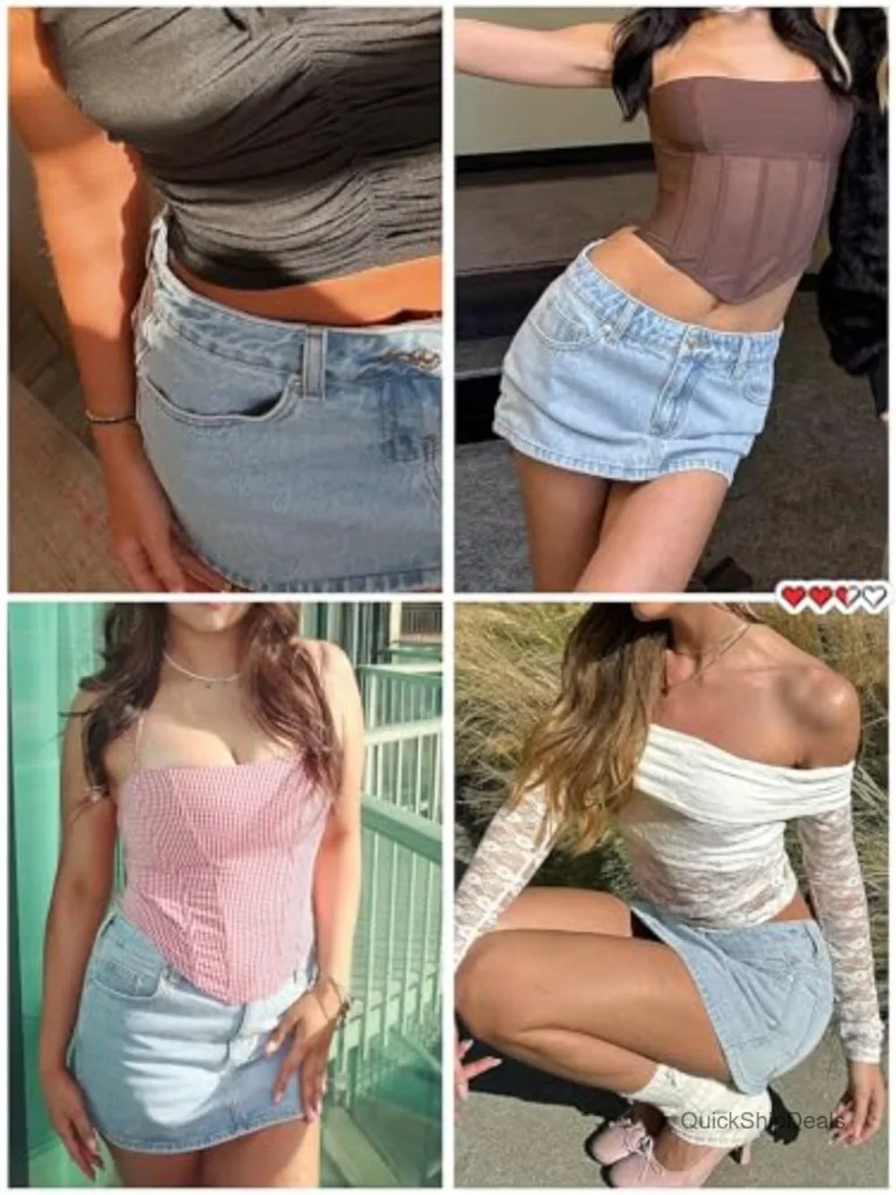 Stretchy Mini Skort with Built-in Shorts, 5 Pockets, Low Waist